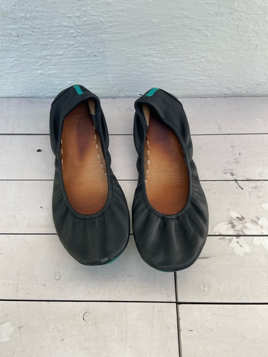 Tieks Shoes - Tieks Black Leather Ballet Flats with Teal Tab